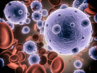 人体细胞人体健康细胞受到病毒侵袭的微小视觉观察 在空气中被烧伤背景