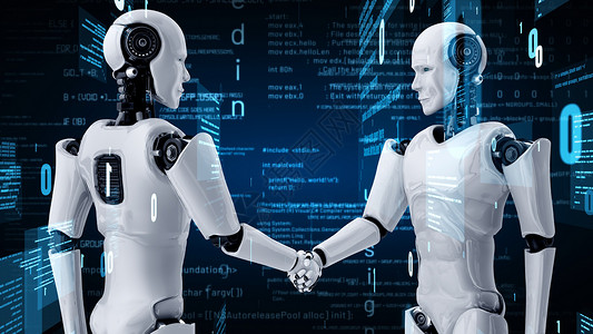 未来的机器人人造人工智能humiroid 土木素AI编程编码技术电脑密码学格式网页数据算法代码网络语言背景图片