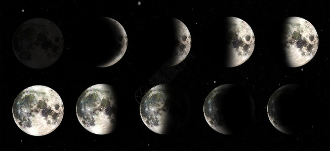 壮观行星不同月相的不同镜头 - 此图像上的所有设计均由专业团队为这张照片拍摄从头开始创建背景
