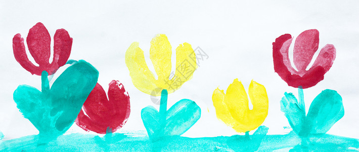 儿童绘本馆儿童用白底花朵做插图 说明白底鲜花背景