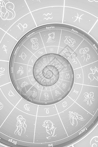 十二星座水瓶座星体背景 有zodiac标志和符号天文学科学宇宙星系数字行星八字白色魔法插图背景