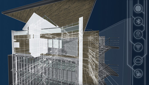 楼宇对讲系统数字智能技术抽象背景建筑建筑结构建造设计自动化系统背景