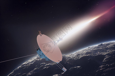 先锋探测器穿透星际空间 穿过星云前 由美国航天局提供的这张照片的元素 3D投影背景图片