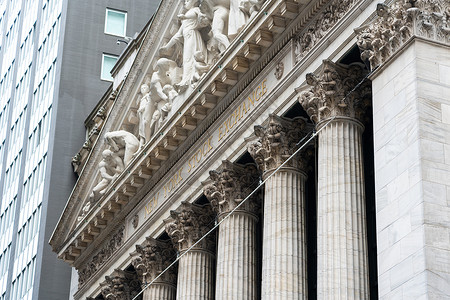 纽约证券交易所在华尔街上登入的名号是纽约股票交易所高清图片
