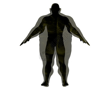 来这里一定瘦3D制成 在肥胖的身体里 用白色的背面来做体格运动员 复制空间背景