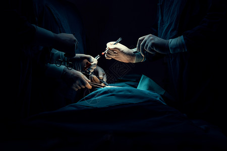 橙光素材助手在消毒手术室为病人做手术的特勤外科小组手套技术团队面具程序医师专家医护人员助手卫生背景