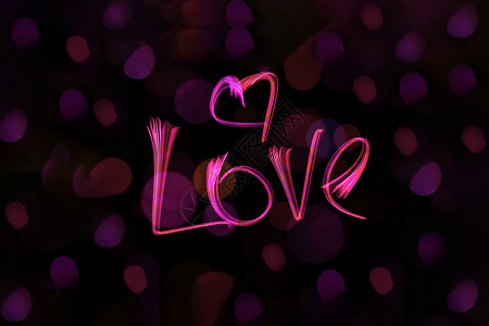 爱的文字 情人节快乐的设计元素插图流行趋势情人横幅紫色假期线条纹理万岁背景图片