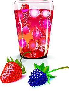 冷吃系列冷果汁水果的矢量说明设计图片