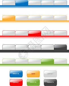 编辑按钮一套矢量现代导航标签水体风格 Web 2 0 Differe设计图片