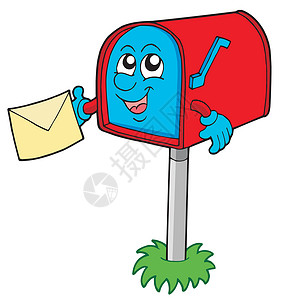 卡通信箱带信件的邮件框设计图片