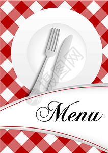 茶卡糊菜单卡设计红色白色用具烹饪桌布卡片小酒馆插图庆典刀具设计图片