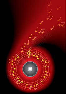 红色音乐音乐背景笔记墙纸艺术条纹舞蹈圆圈扬声器插图作品旋律设计图片