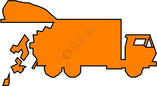 切半火龙果重型卡车轮尾车水泥中转插图搬运工运输加载模版建造送货绘画设计图片