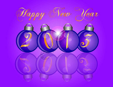 2013年新年紫色徽章背景图片