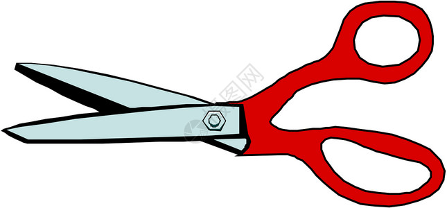 剪刀刀刃金属理发师剪子厨房用具车削插图剪裁白色图片