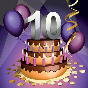 十周年纪念蛋糕背景图片