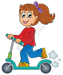 骑木马小女孩孩子玩主题图象 4设计图片