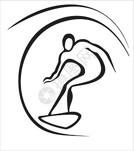 冲浪男人冲浪符号设计图片