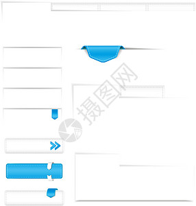 多彩标签网 网页价格横幅电脑标签长方形网站菜单丝带插图贴纸设计图片