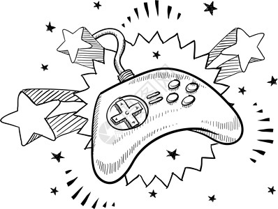 斯特拉达利视频游戏控制器草图孩子们分数电子涂鸦时间控制流行音乐竞赛插图设计图片