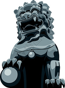 石像鬼中华传统狮子模式设计图片