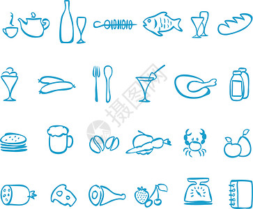 螃蟹图标设置矢量手动图标食物设计图片
