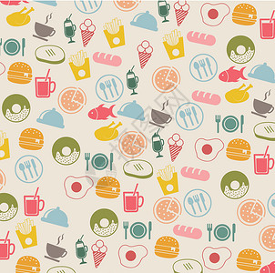 葱花蛋饼食物图标菜单杯子芝士苏打面包汉堡薯条午餐奶油牛奶设计图片
