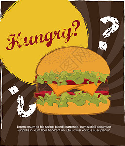汉堡传单汉堡汉堡矢量食物牛肉种子午餐面包野餐膳食沙拉菜单美食设计图片