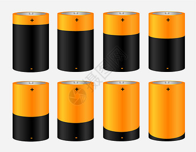 圆柱电池电池圆柱燃料活力插图电压收费黑色电子产品金属充值设计图片