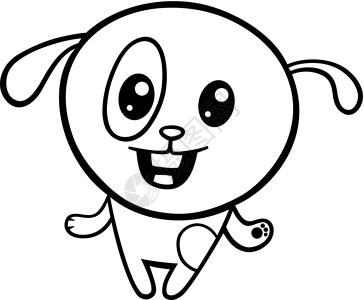 微笑的狗漫画 Kawaii 小狗的彩色页面设计图片