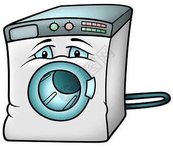 洗洗衣机卡通片器具家务洗衣店插图家用电器绘画手绘机器技术背景图片