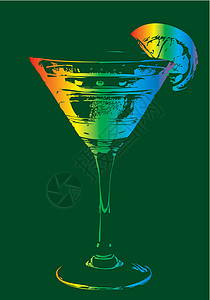 各种颜色的鸡尾酒混合颜色鸡尾酒玻璃矢量艺术周年叶子飞溅纪念日漩涡魅力程式化酒精派对插图设计图片