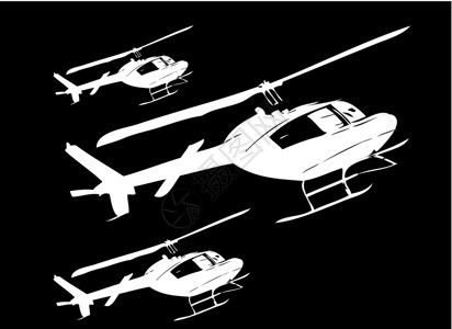 直观民用直升机矢量艺术的视角高清图片