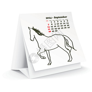 9月质量月2014年9月 案头马匹日历笔记回忆木板插图笔记本季节杂志办公室设计图片