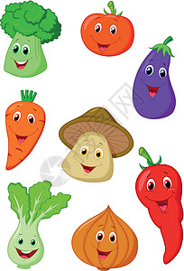 胡萝卜叶子可爱的蔬菜漫画设计图片