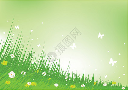 田园诗般的草地赞扬表扬背景绿色艺术品夹子日落卡通片场景艺术花朵场地插图设计图片