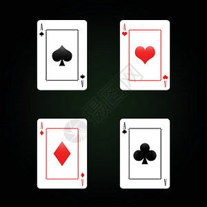 纸牌游戏一套扑克牌 - 四 A设计图片
