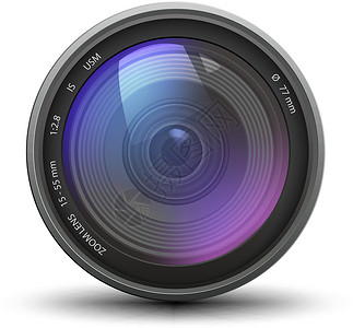 相机镜头组合摄影摄像放大镜头 色彩多彩的反射的现实化插图设计图片