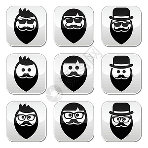胡子长胡子 胡子或胡子的人 按着时装按钮高清图片