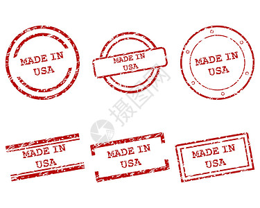 海豹杏仁豆腐以美国邮票制作墨水标签插图购物销售商业红色贴纸海豹烙印设计图片