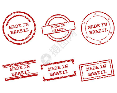 海豹免抠素材以巴西邮票制作海豹烙印红色购物墨水按钮插图打印商业标签设计图片