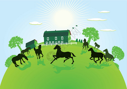 马匹面板邻居生活马术农场骑术生态场地季节培育季节性设计图片