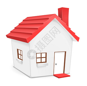 天猫家装家有红色屋顶的房子艺术房屋绘画住宅建筑学插图家装小屋公寓住房设计图片
