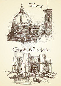 佛罗伦萨老城画自佛罗伦萨和蒙特城的手设计图片