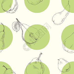 绿色梨无缝梨纹理绘画墙纸果汁纺织品装饰收成风格艺术包装花园设计图片
