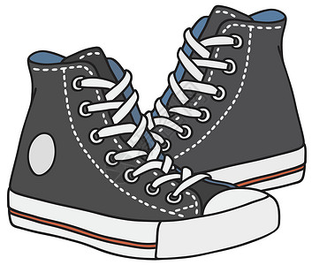 黑色运动鞋靴子橡皮男生卡通片女孩孩子们培训师青少年纺织品运动设计图片