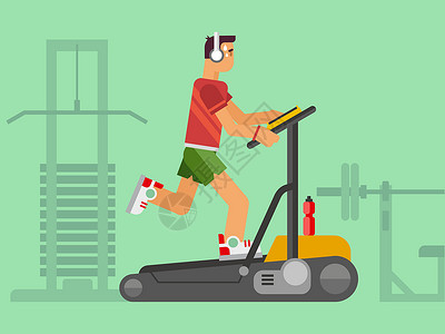 鸭边腿赛马场上的运动员跑步慢跑者训练男人跑步机活动耐力运动运动装健身房速度设计图片