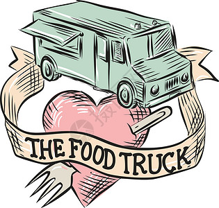 食品卡车心脏叉车图片