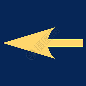以前尖锐左箭头平面黄色图标字形光标指针导航运动背景蓝色水平穿透力历史设计图片