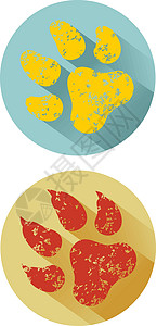 八爪动物爪印宠物黑色小狗猎犬野外动物野生动物插图模仿脚趾哺乳动物设计图片